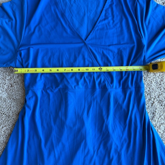 Mara Hoffman Women’s Bright Blue Size 2X Plus Size V Neck Tie Casual Dress - Picture 3 of 5